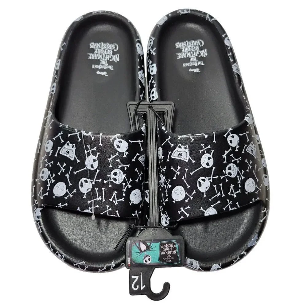 Disney‎ Nightmare Before Christmas Slides Mens 12 Sandal Shoes Jack Skellington